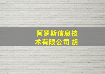 阿罗斯信息技术有限公司 胡